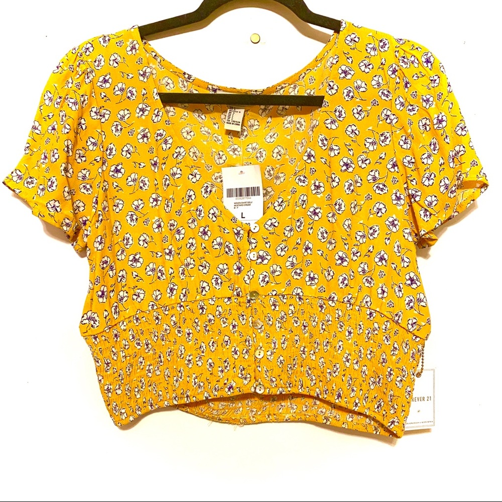 Forever21 Floral Smocked Blouse